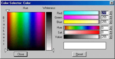 Диалог Color Selector