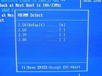 BIOS. Vdimm
